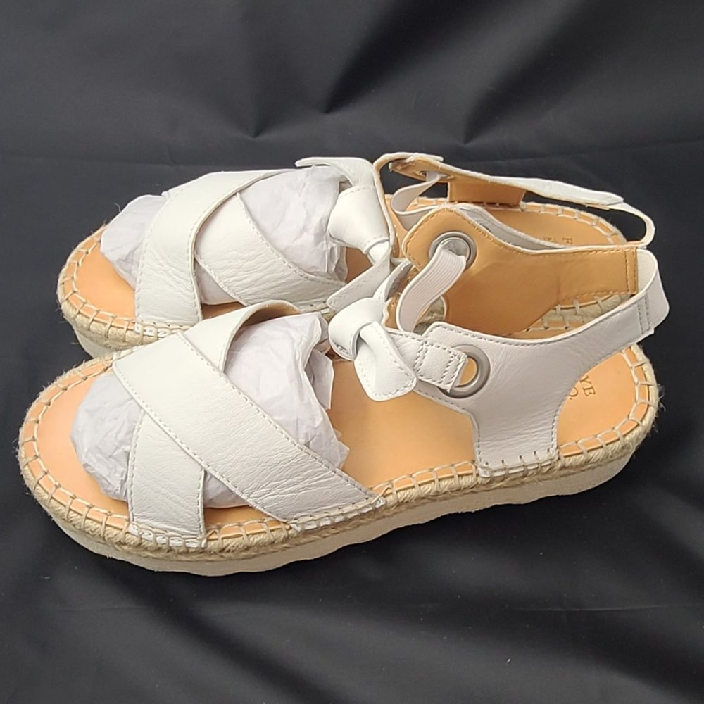 Frye and Co Lula Bow Espadrille Wedge Sandals White Size 10 - Picture 6 of 7